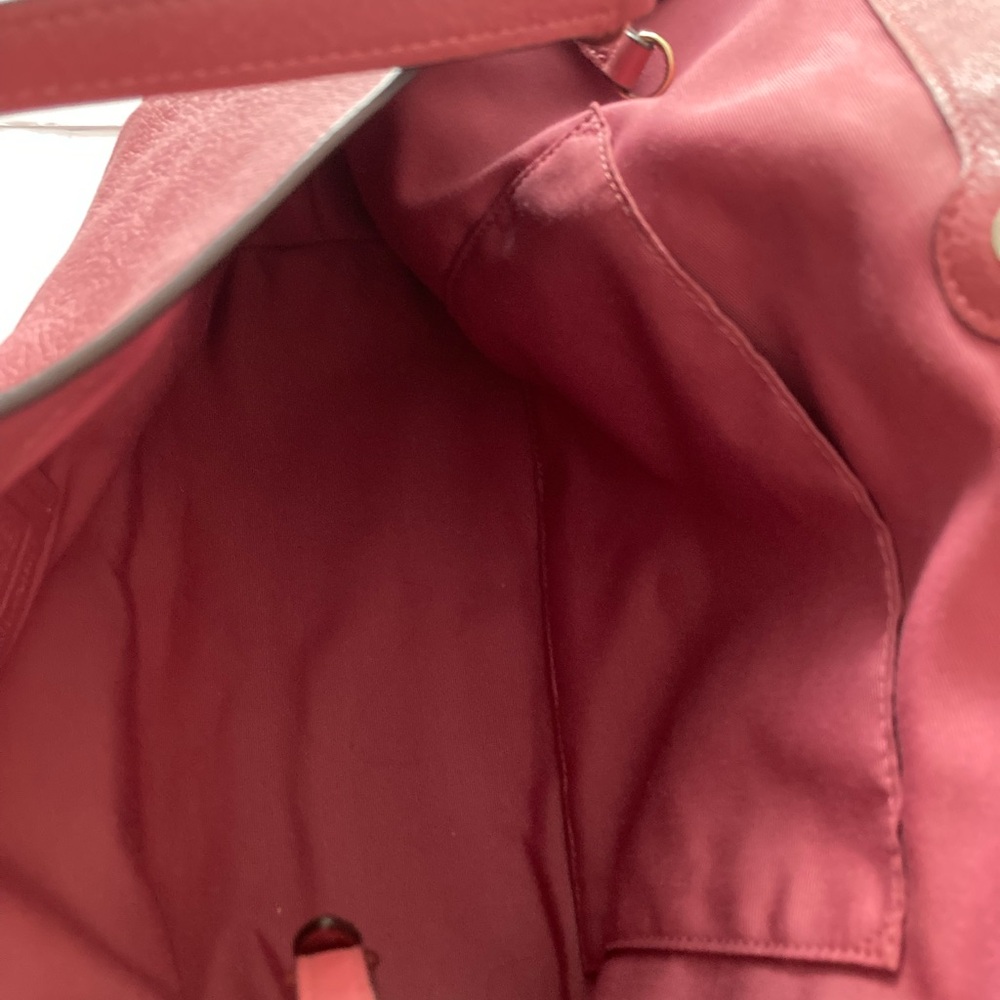 Coach Red Leather Shoulder/Crossbody Bag with Gold Accents magnetic snap closure - Picture 8 of 12
